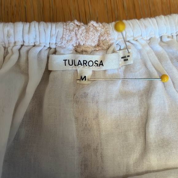 TULAROSA Sara Off Shoulder Lace Mini Dress with Flounce Sleeves - Size M - Picture 5 of 10